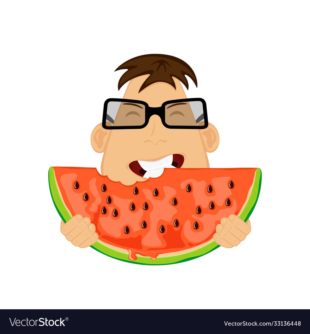 Man with watermelon vector image Man with watermelon