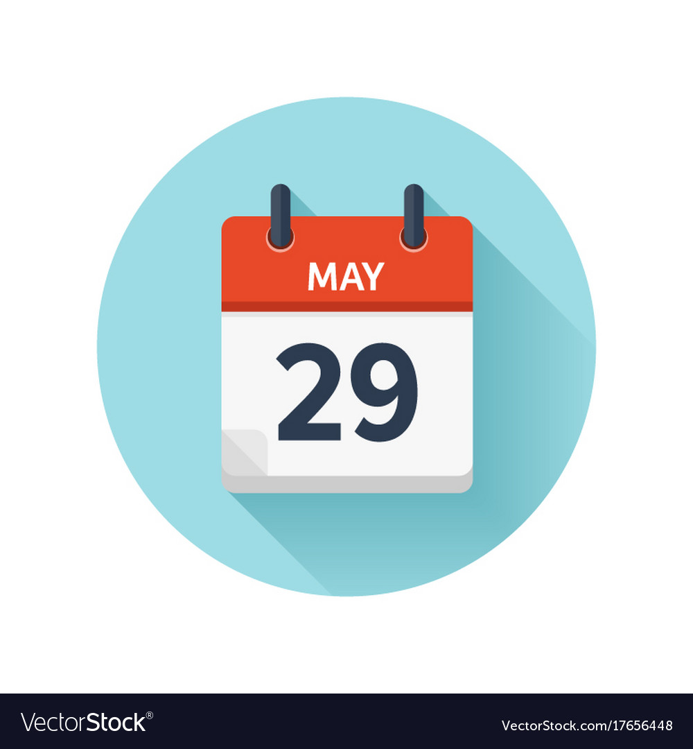 May 29 Flat Daily Calendar Icon Date Royalty Free Vector