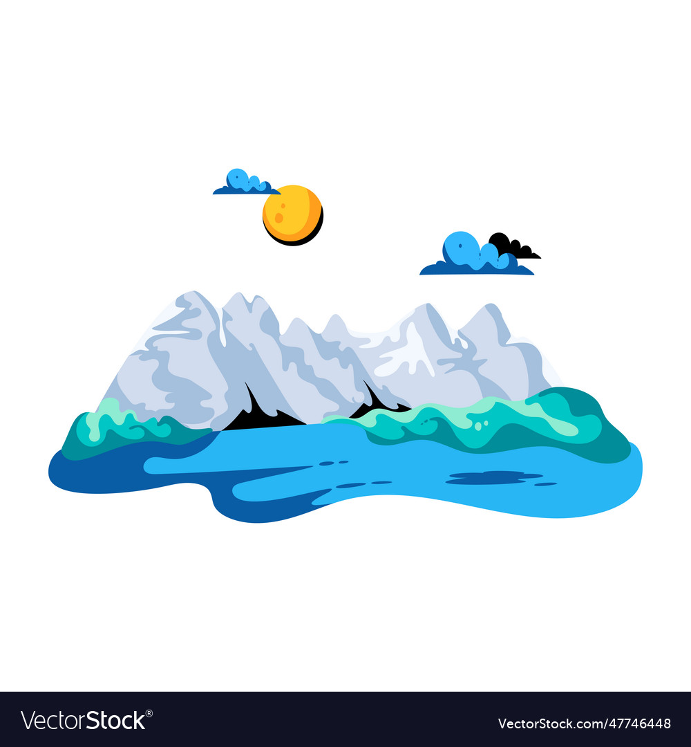 Mountains river Royalty Free Vector Image - VectorStock