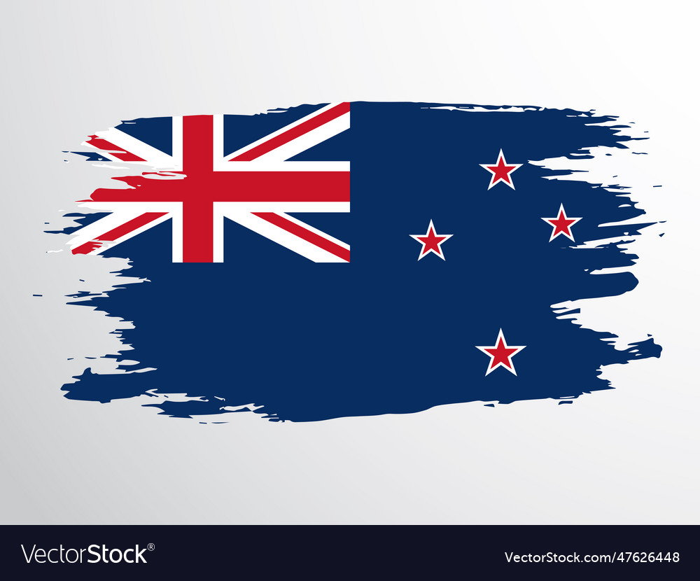 New zealand flag painted with a brush Royalty Free Vector