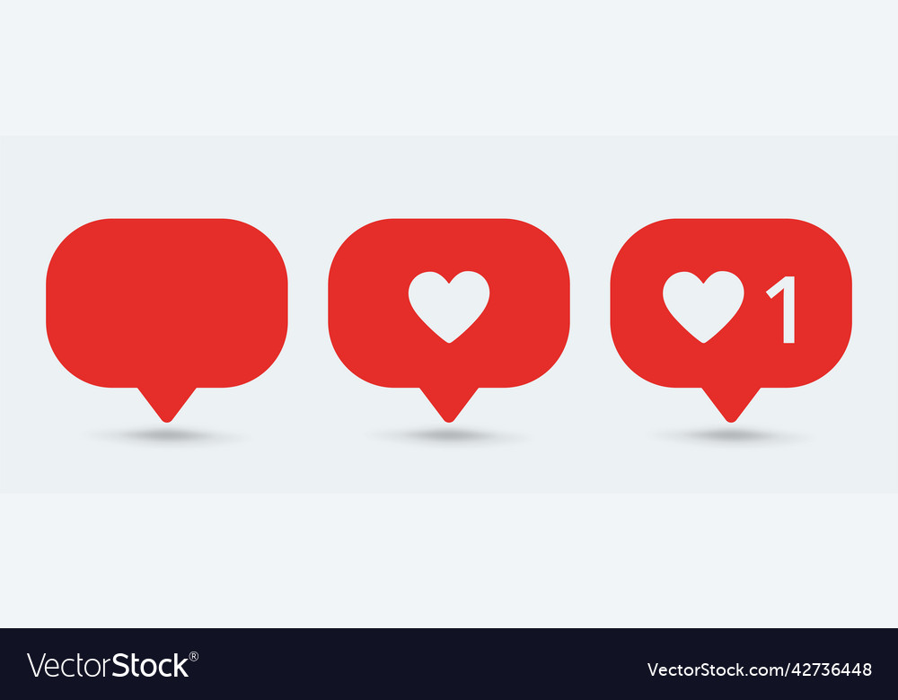 Notification counter button social networks a set