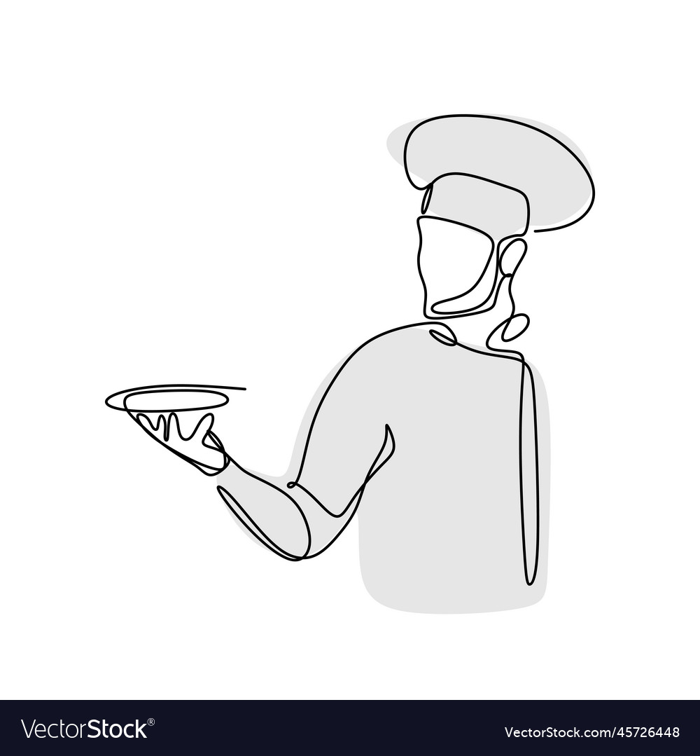 One chef draws a continuous line showing