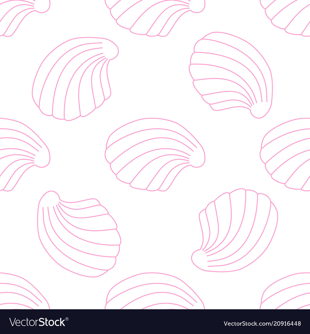 Pattern with shells on white
