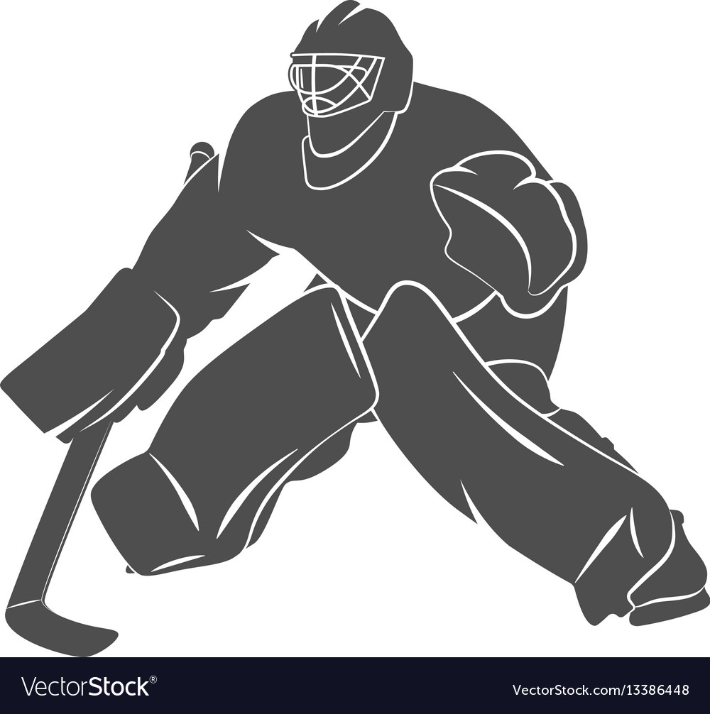 Player hockey goalie Royalty Free Vector Image