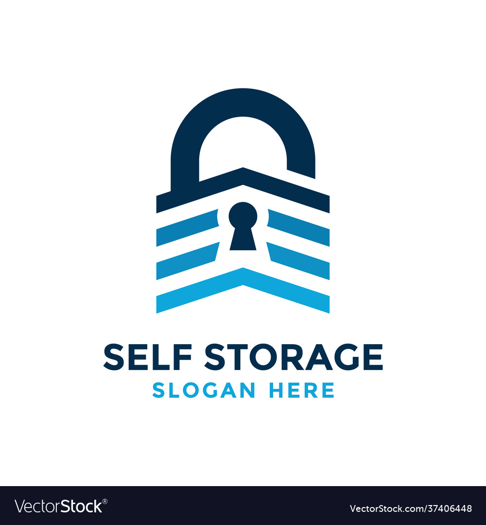 Self storage logo design template safe storage Vector Image