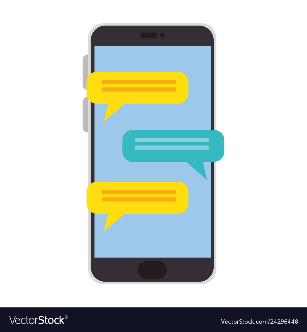 Smartphone with chat application Royalty Free Vector Image