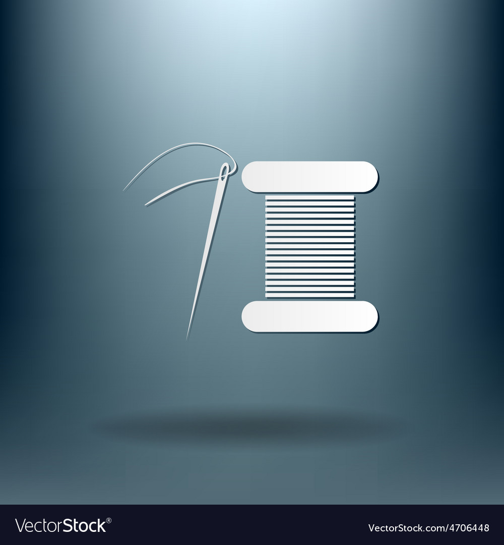 Sewing machine needle thread cutting and Vector Image