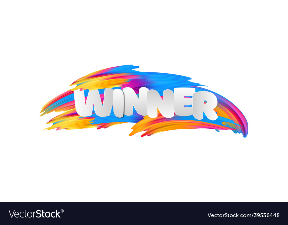 Stylish bright creative text winner on white