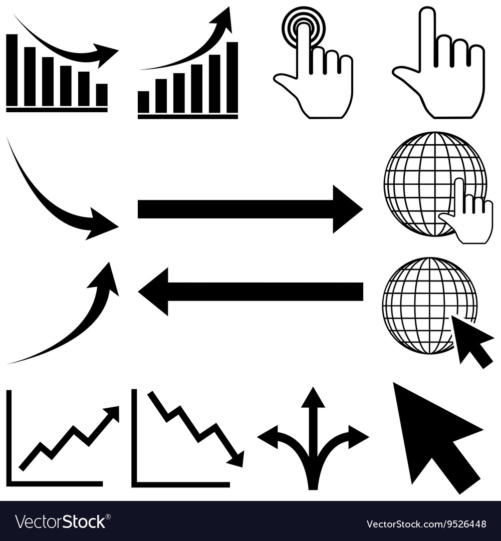 Web icons set flat style