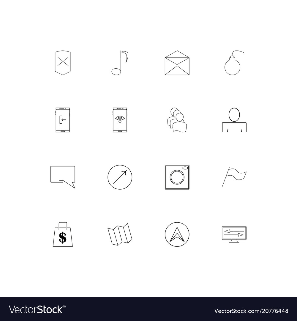 Web linear thin icons set outlined simple