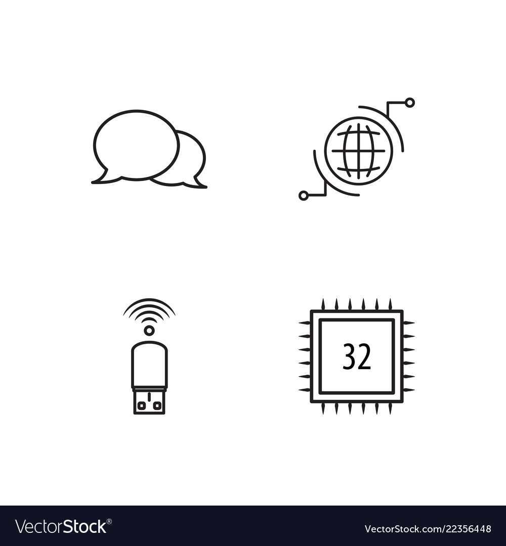 Web simple outlined icons set