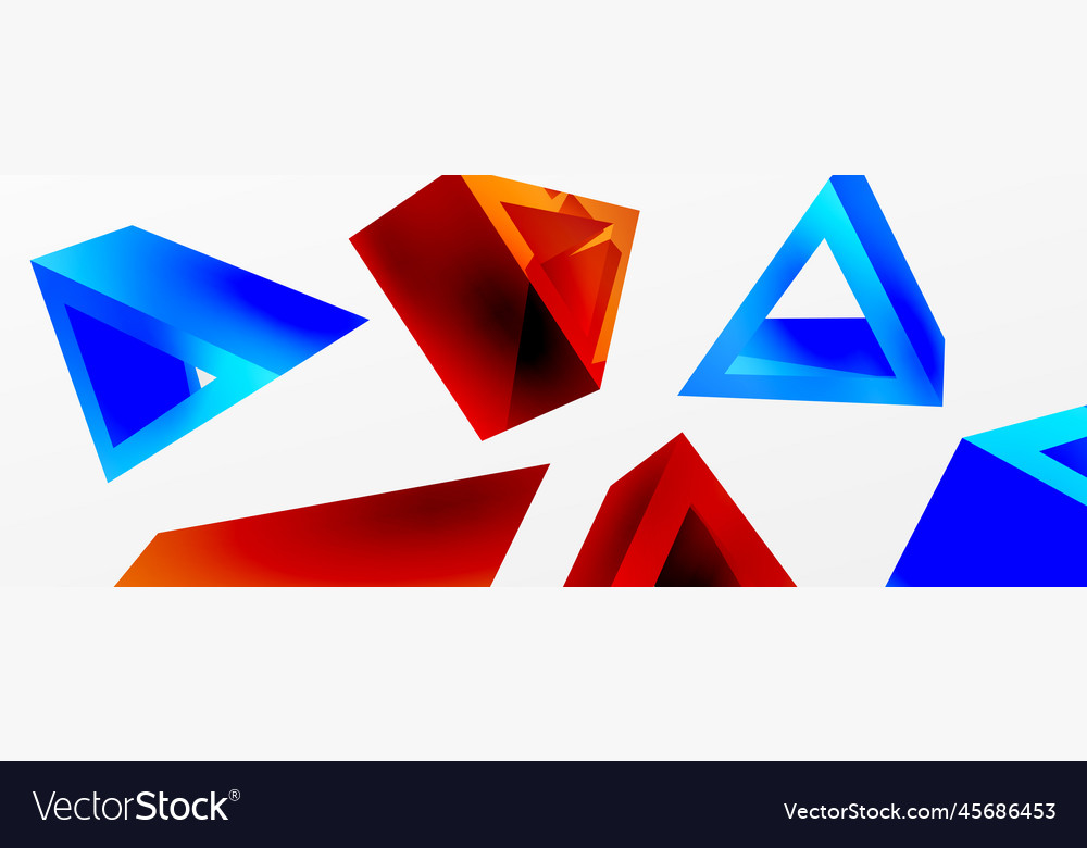 3d triangle abstract background basic shape vector image 3d triangle abstract background basic shape