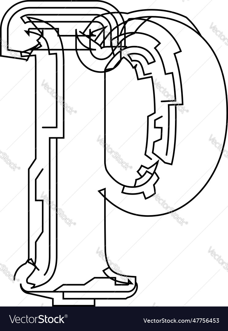 Architectural project font technical draw style vector image Architectural project font technical draw style