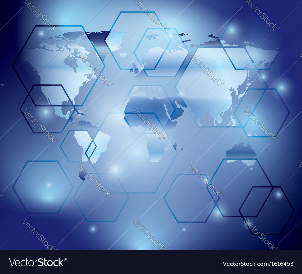 Background with map and geometrical elements