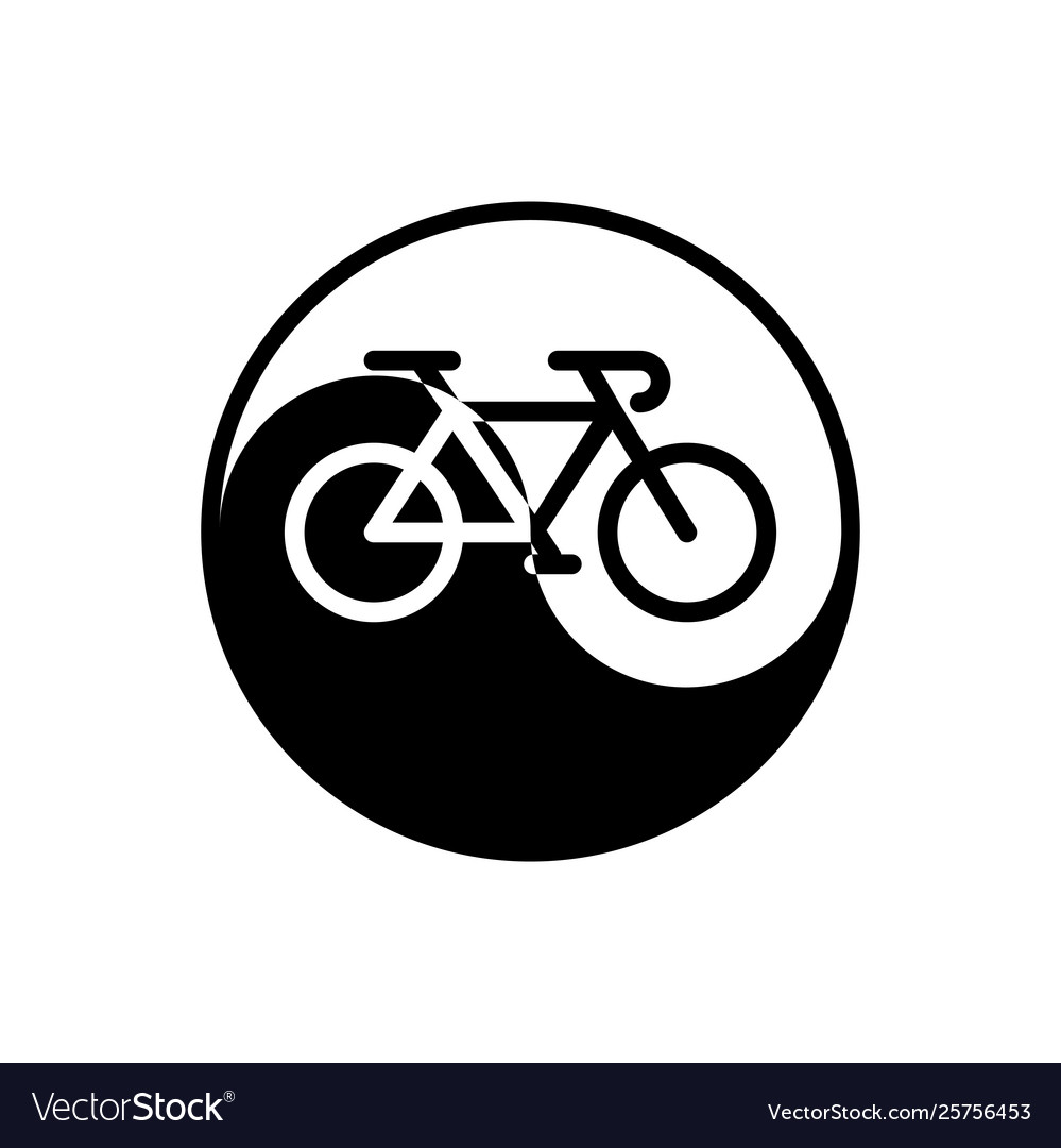 Bicycle with yin yang wheel isolated on white