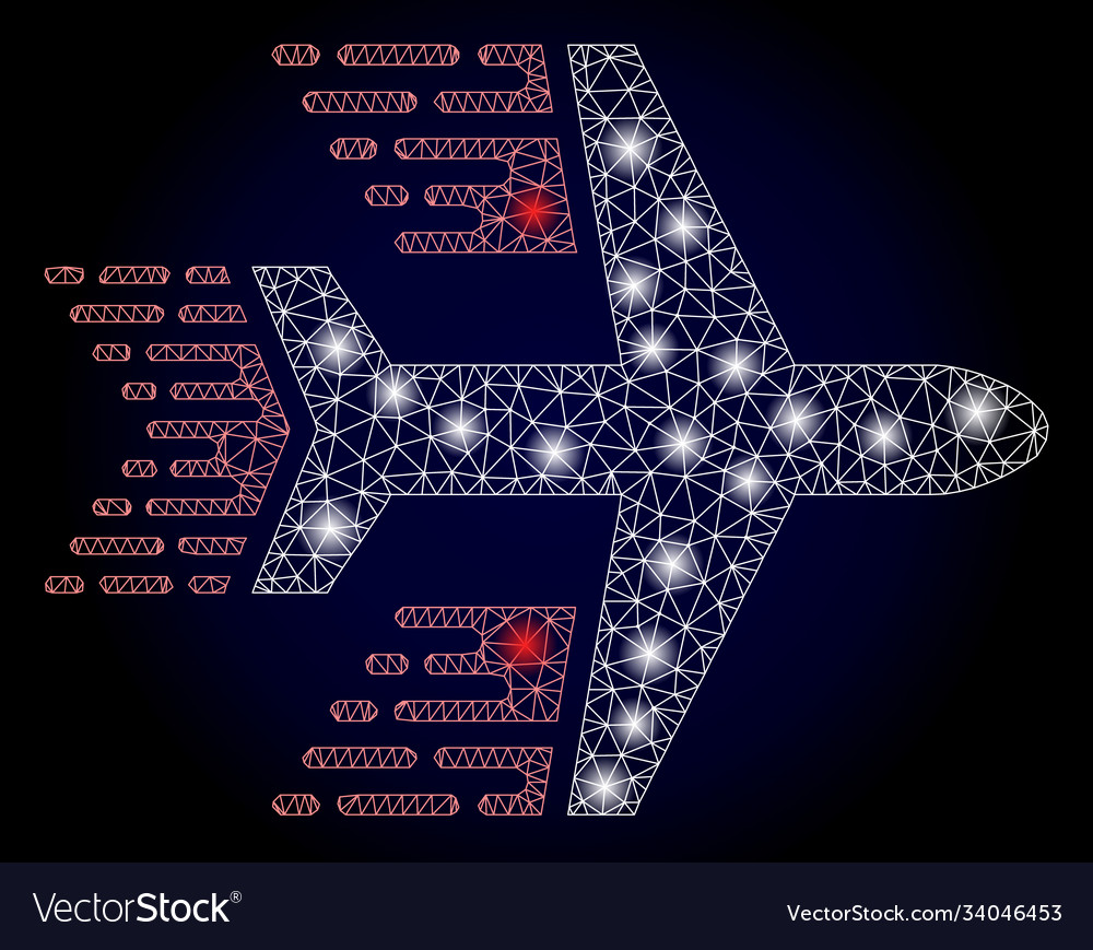 Bright web network aircraft with lightspots