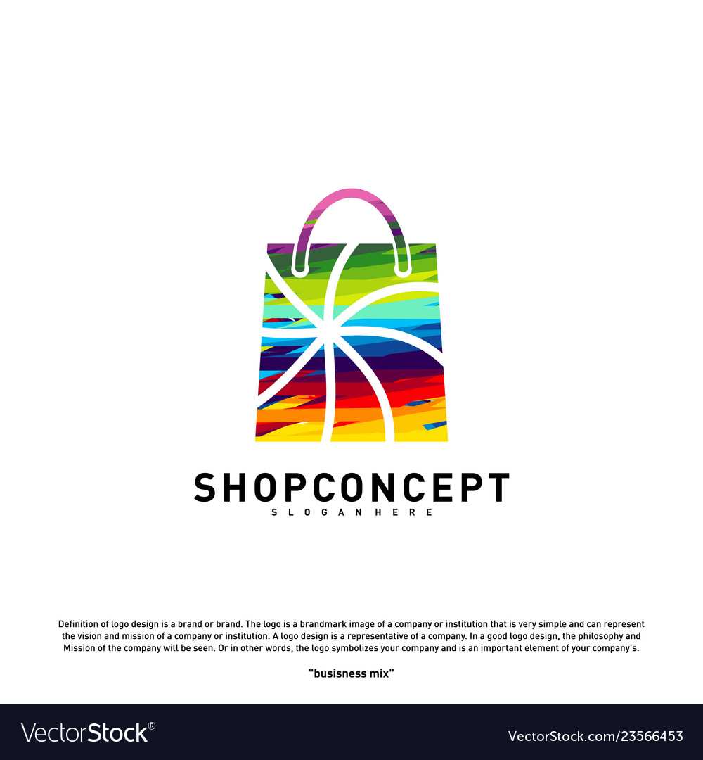 Bunte Shop Logo Design Konzept Shopping Center