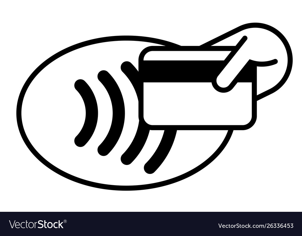 Contactless Payment Credit Card And Hand Tap Logo Vector Image