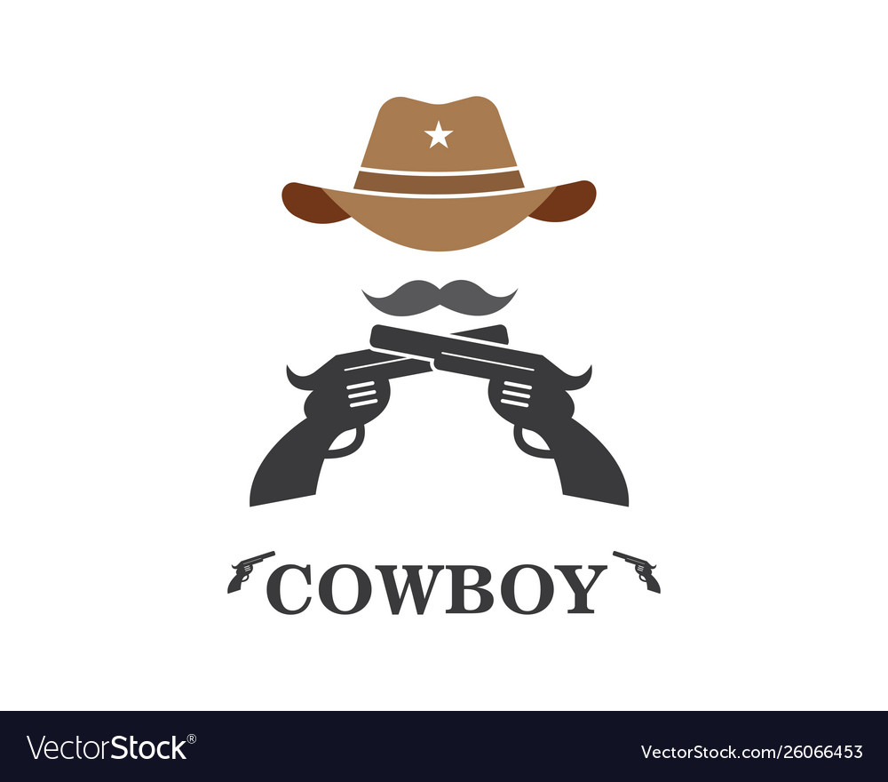 Cowboy hat icon logo template Royalty Free Vector Image