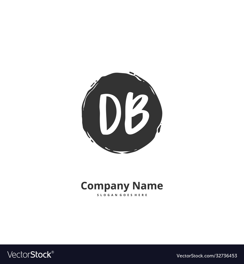 D b db initial handwriting and signature logo Vector Image D b db initial handwriting and signature logo