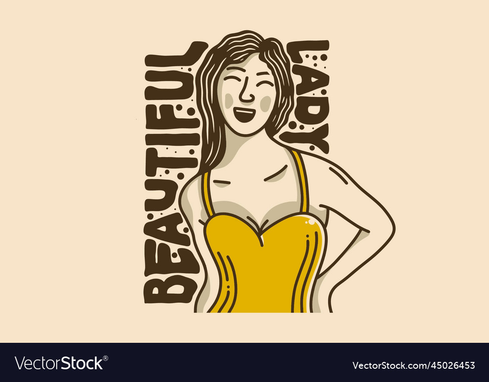 Design of beautiful woman wearing a tank top