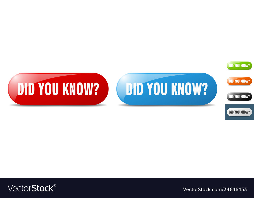 Did you know button key sign push set