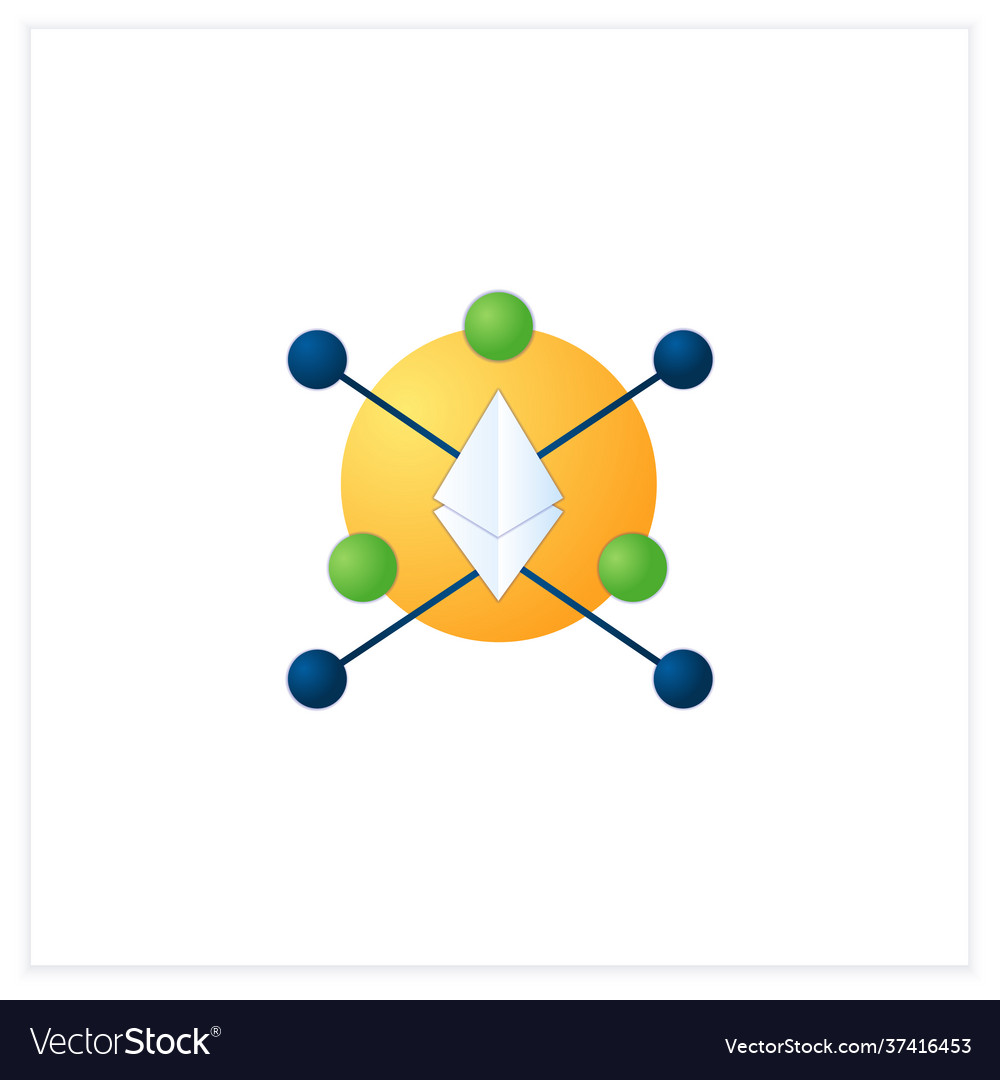 Ethereum blockchain flat icon Vector Image Ethereum blockchain flat icon