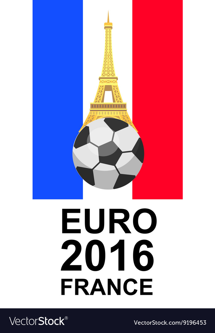 Euro 2016 france football championship Royalty Free Vector