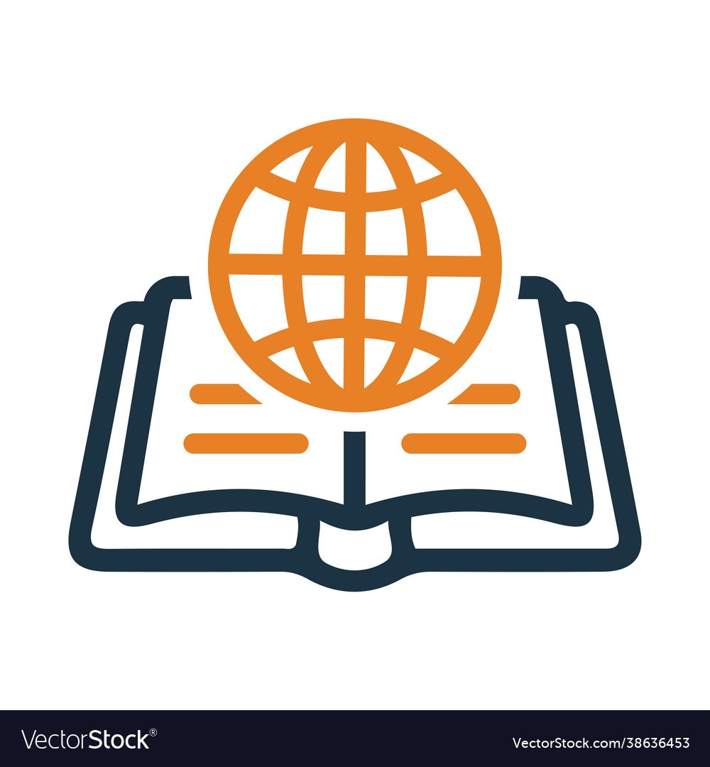 Global knowledge icon simple color