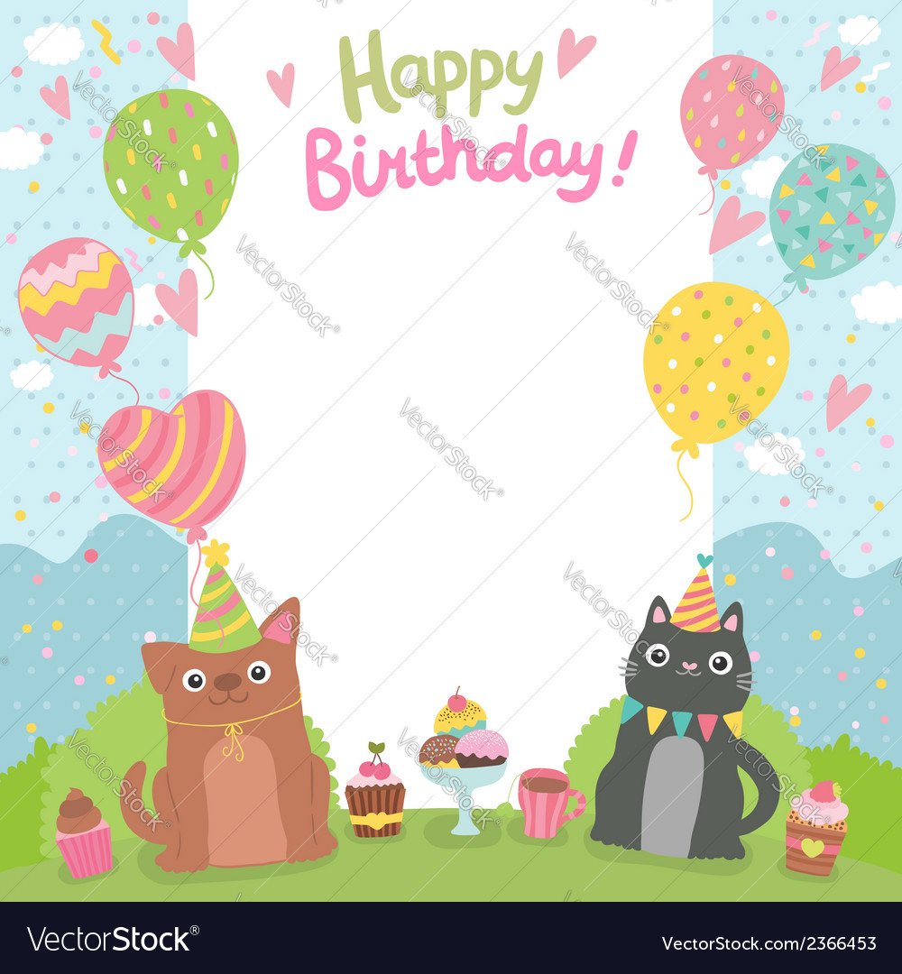 happy birthday dog and cat images