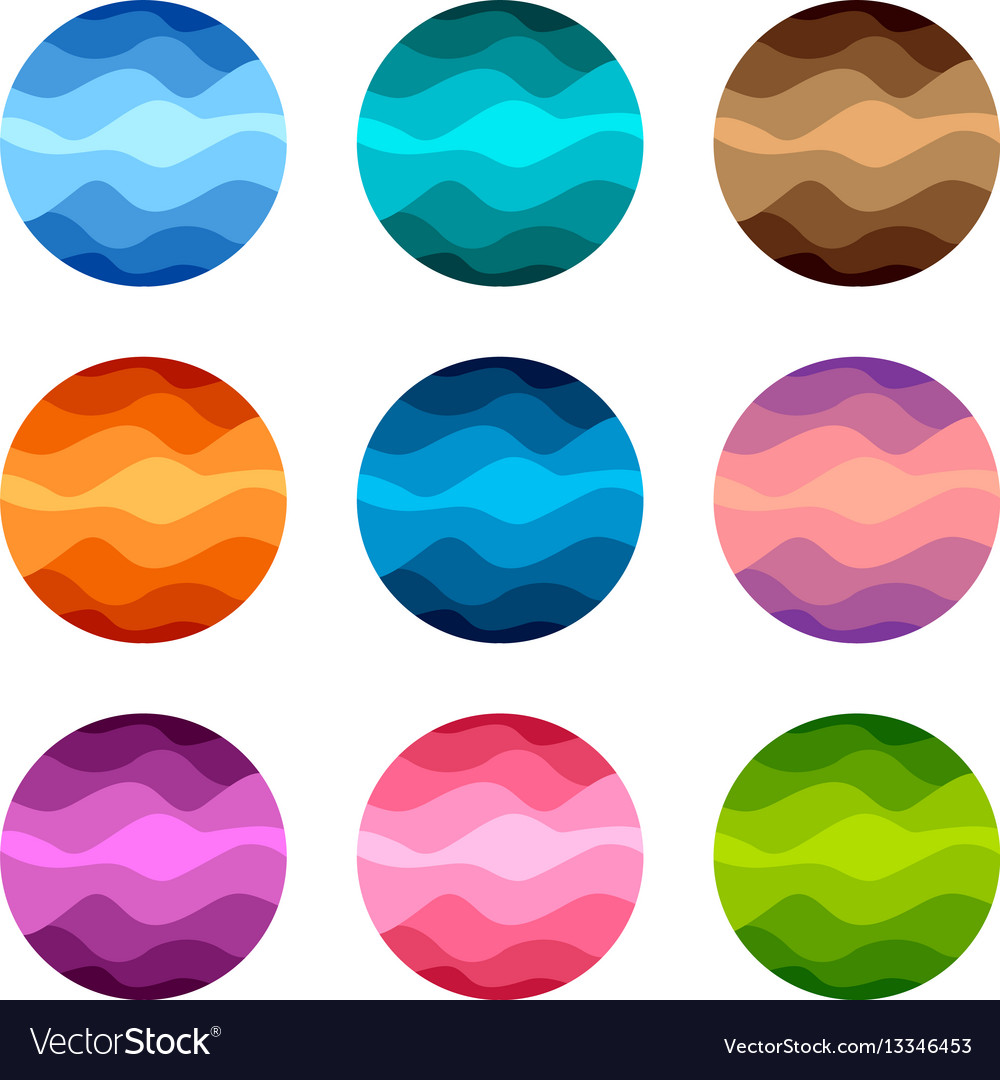 Isolated abstract colorful round shape logos set