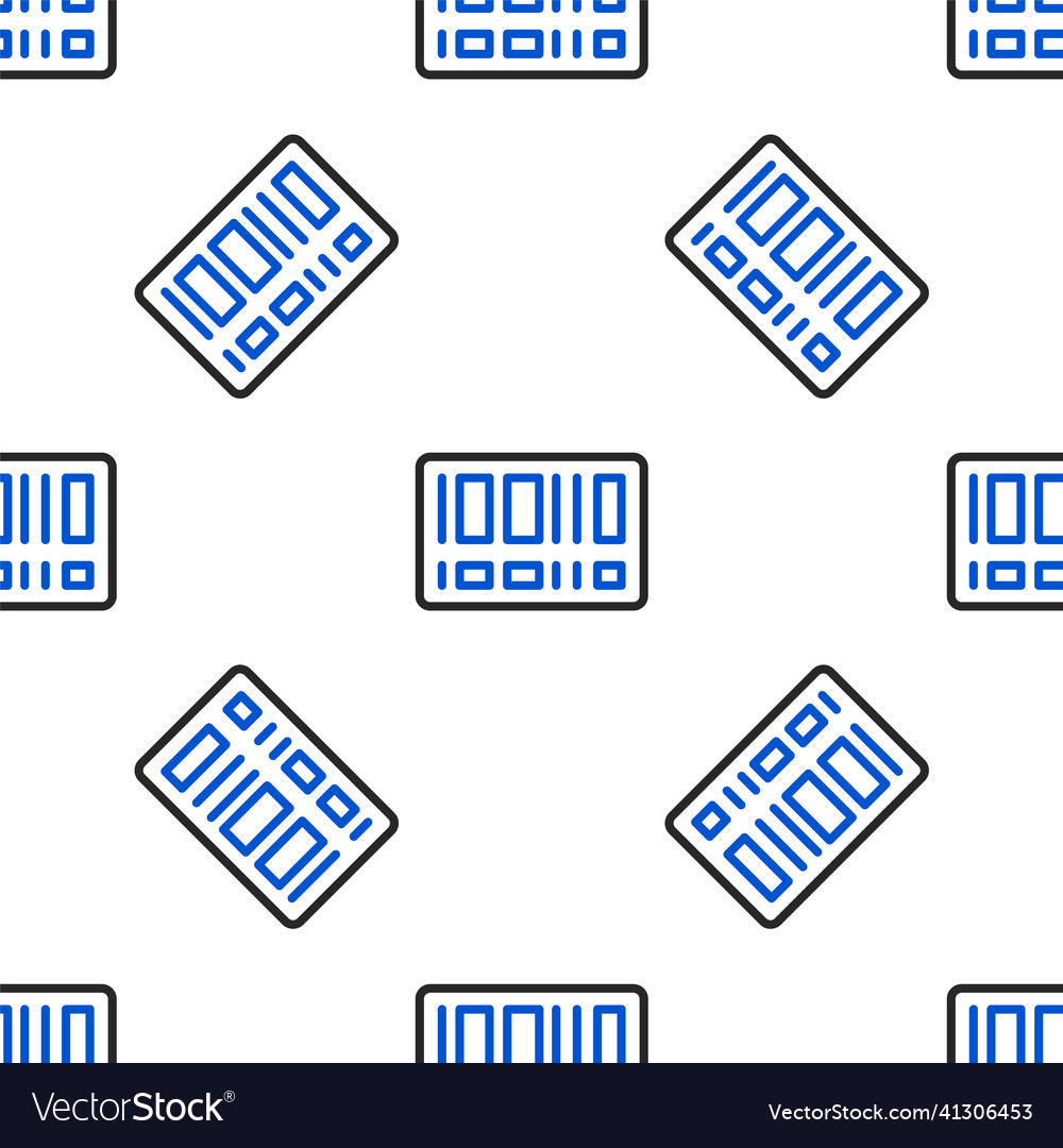 Line barcode icon isolated seamless pattern vector image Line barcode icon isolated seamless pattern