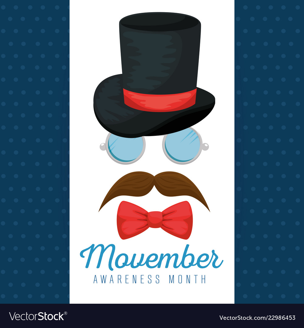 Male hat with glasses and mustache style Vector Image