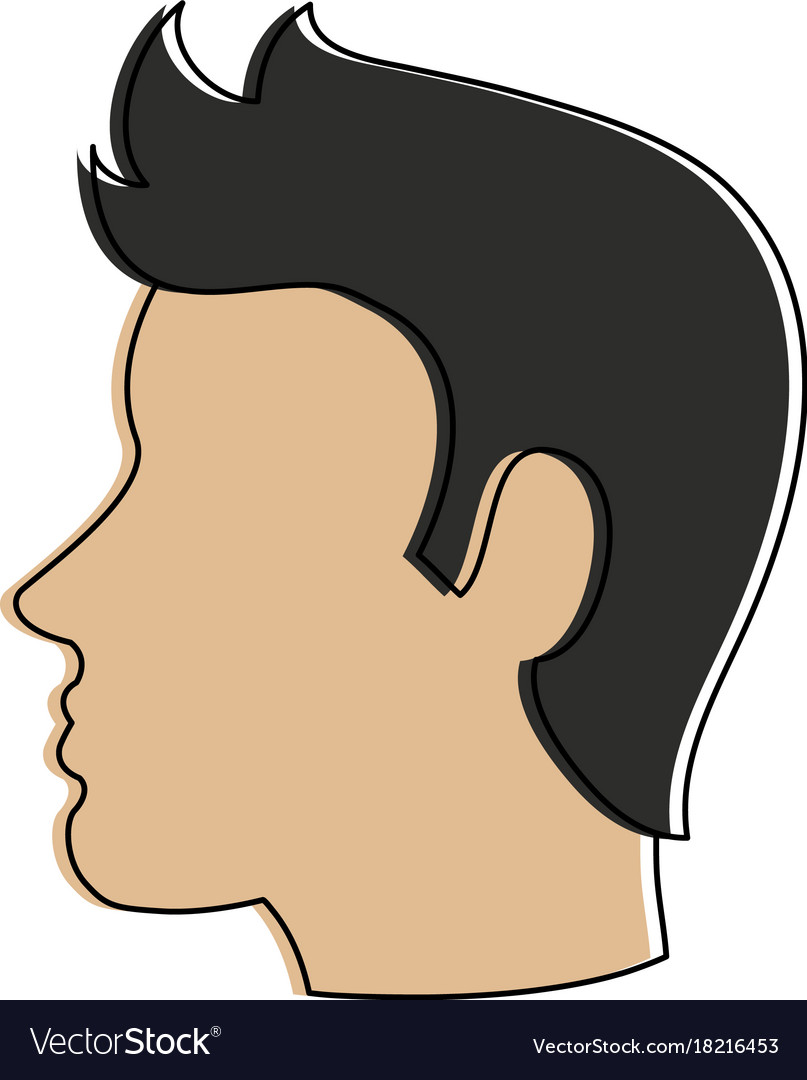 Man avatar head sideview icon image