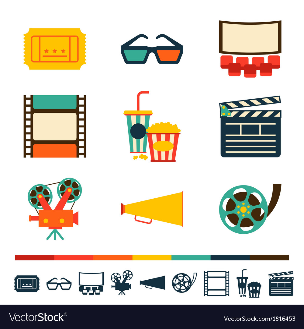 Film Kino Icons Set