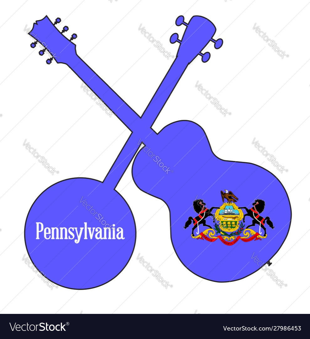 Pennsylvania state flag banjo and guitar