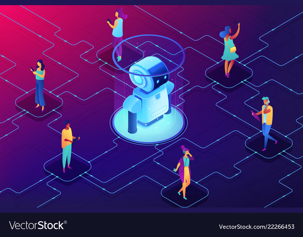 Social robotics concept isometric