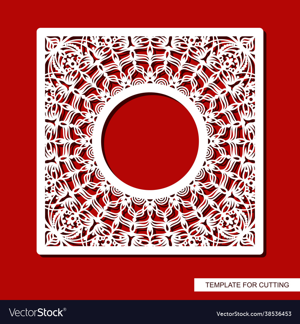 Square photo frame with a carved pattern Vector Image Square photo frame with a carved pattern