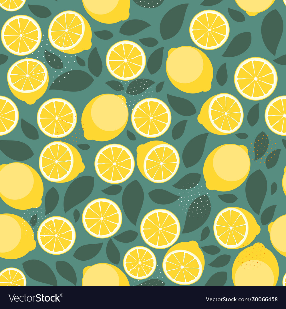 Abstract lemon seamless pattern background vector image Abstract lemon seamless pattern background