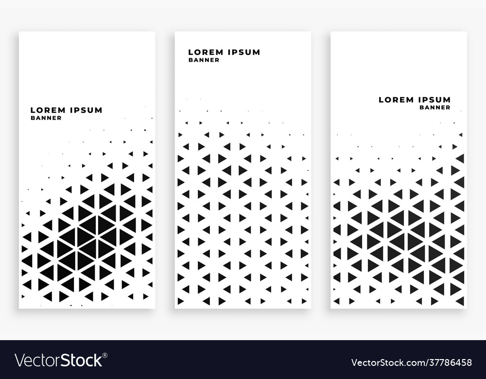 Abstract triangle halftone pattern set