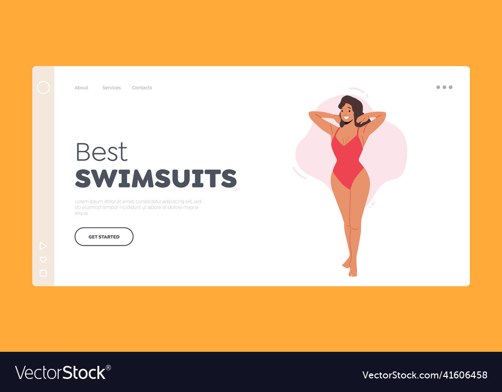 Best swimsuits landing page template sexy woman