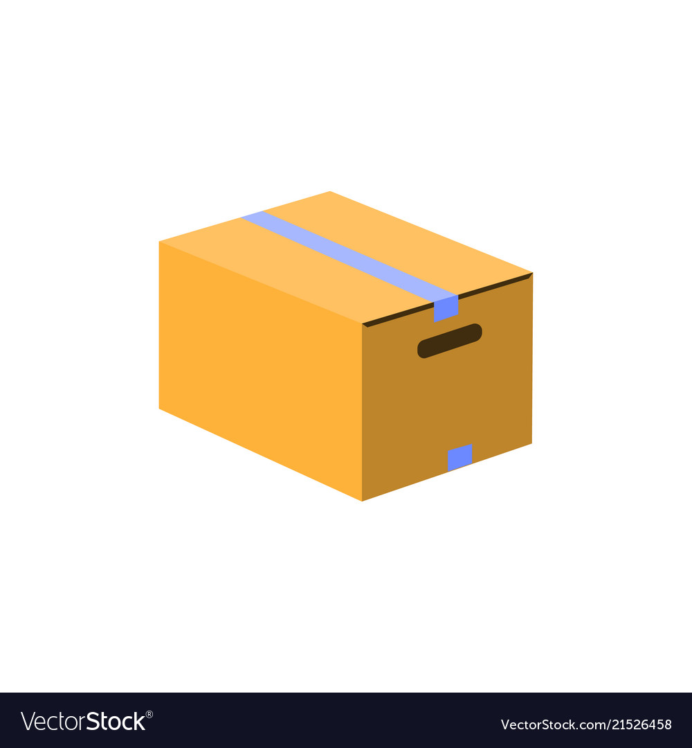 Download Box icon flat design style parcel simple Vector Image