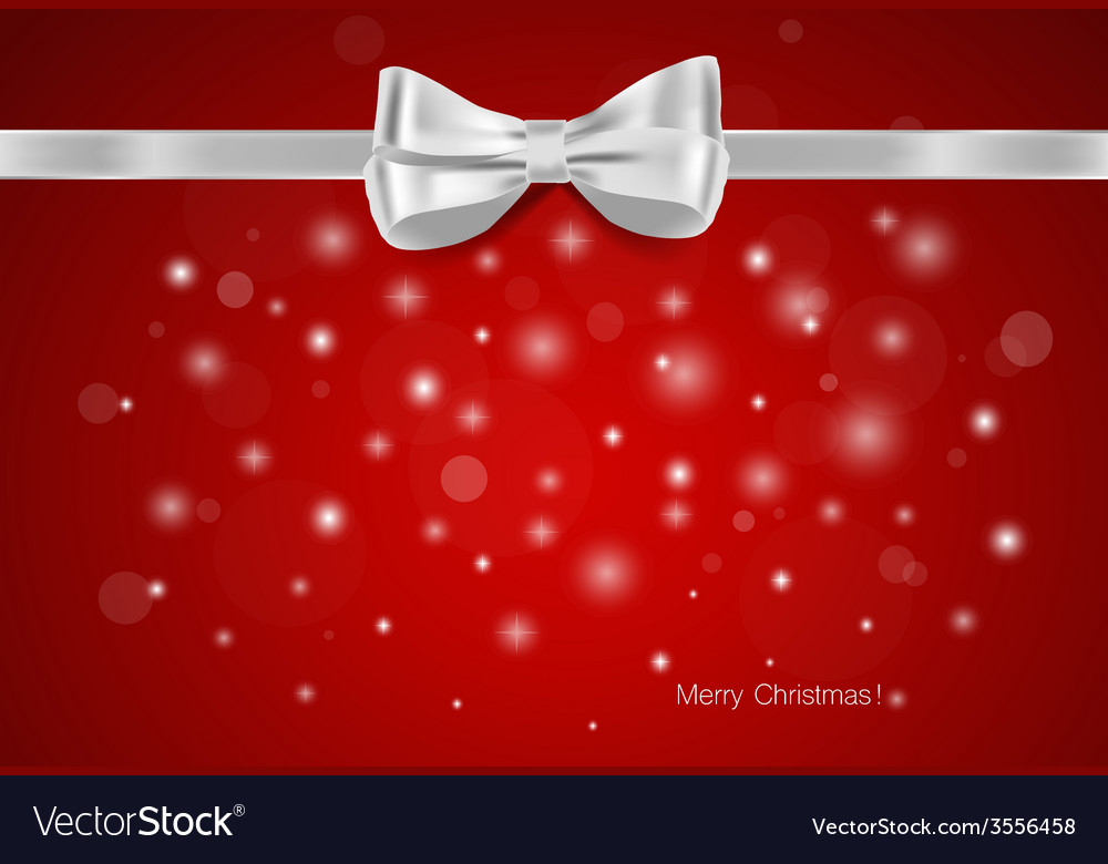 Christmas background gift bow and shiny ribbon