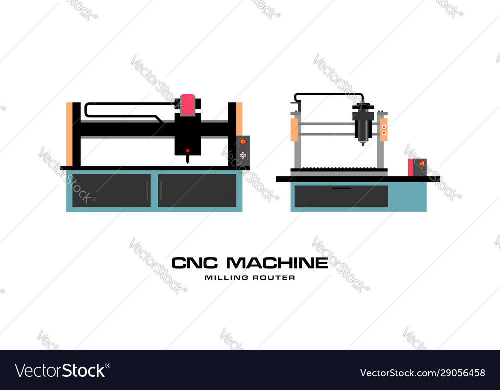 Cnc machine milling router Royalty Free Vector Image