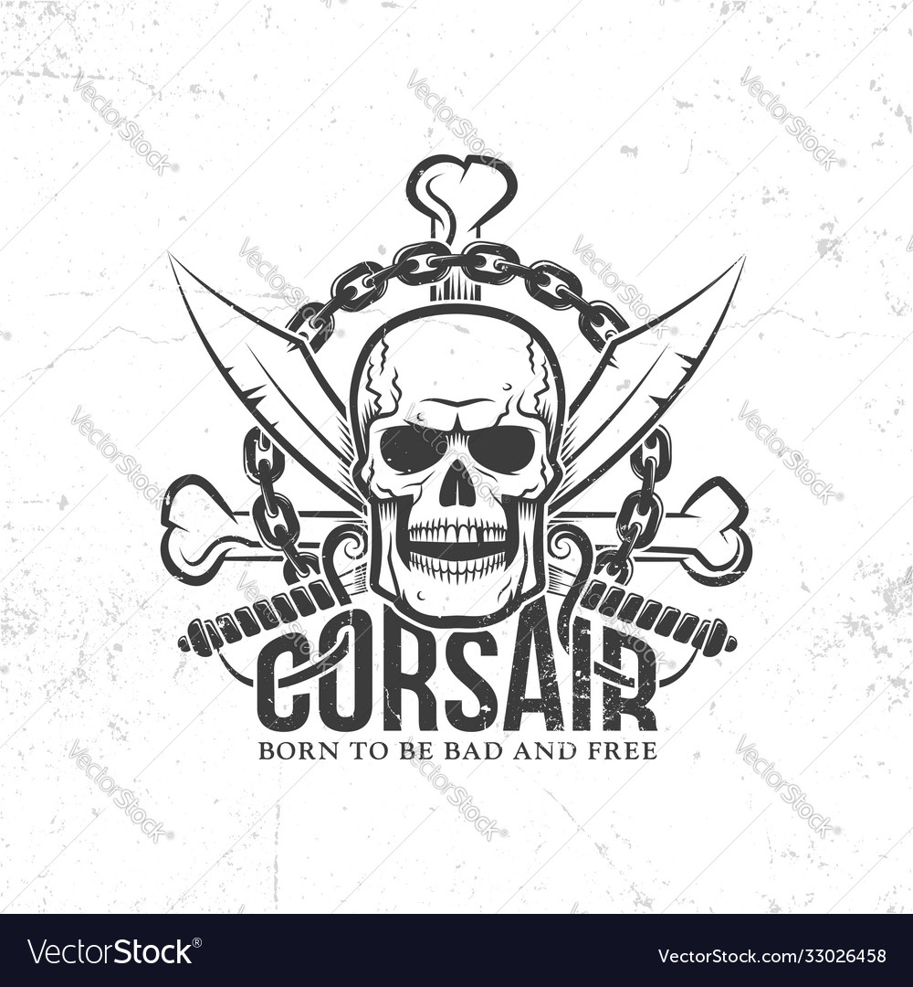 Corsair pirate logo Royalty Free Vector Image - VectorStock