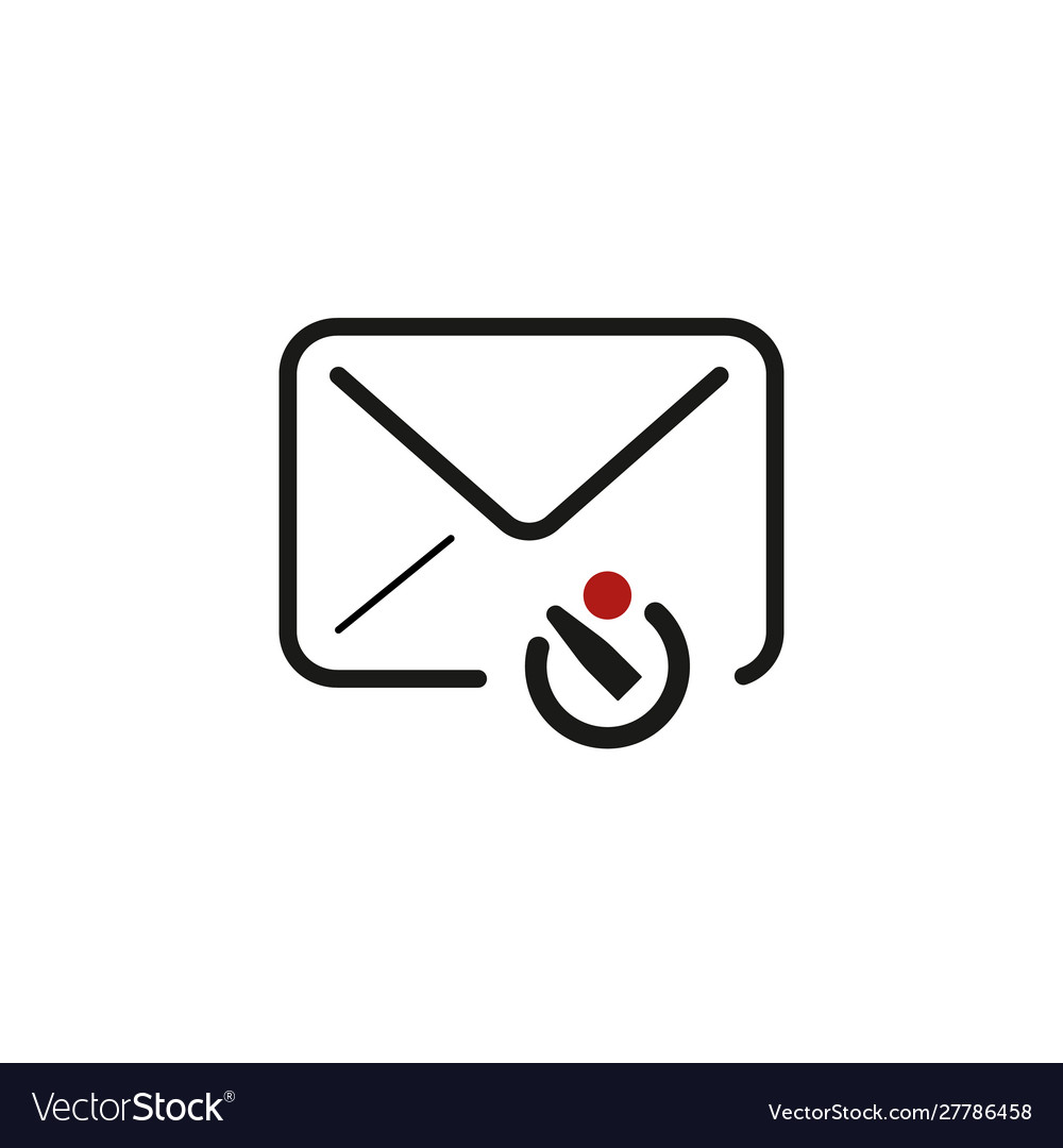 Email icon with timer or clock sign vector image Email icon with timer or clock sign