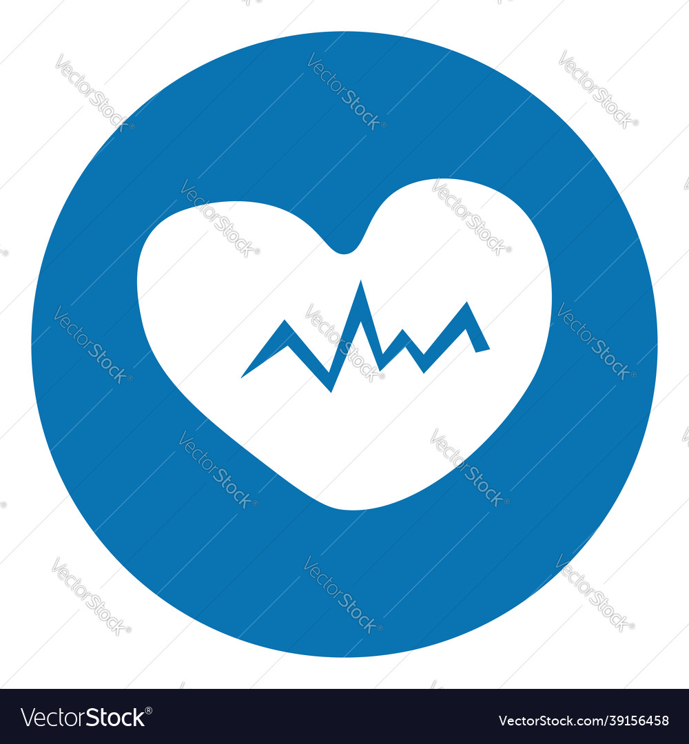 Heart beat icon on white background