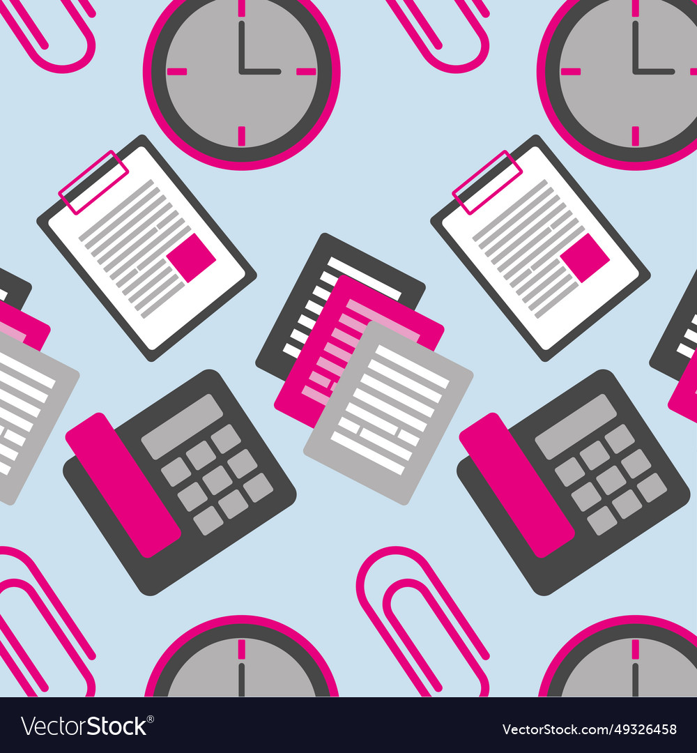 Office icons seamless pattern background