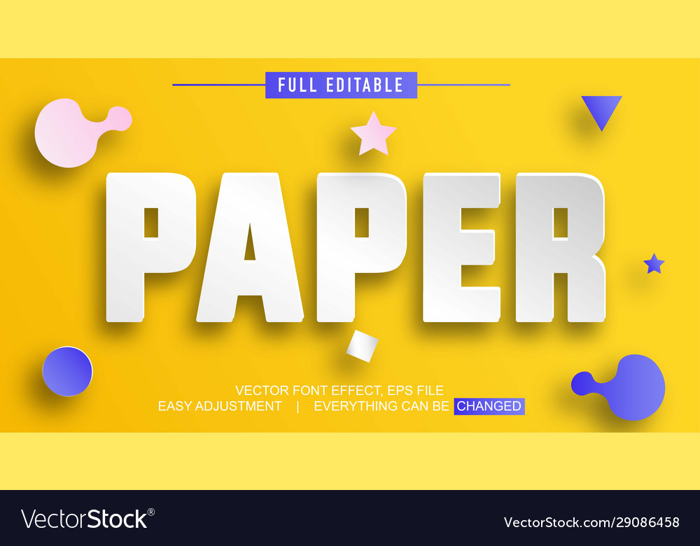Paper style shadow text effect design editable vector image Paper style shadow text effect design editable
