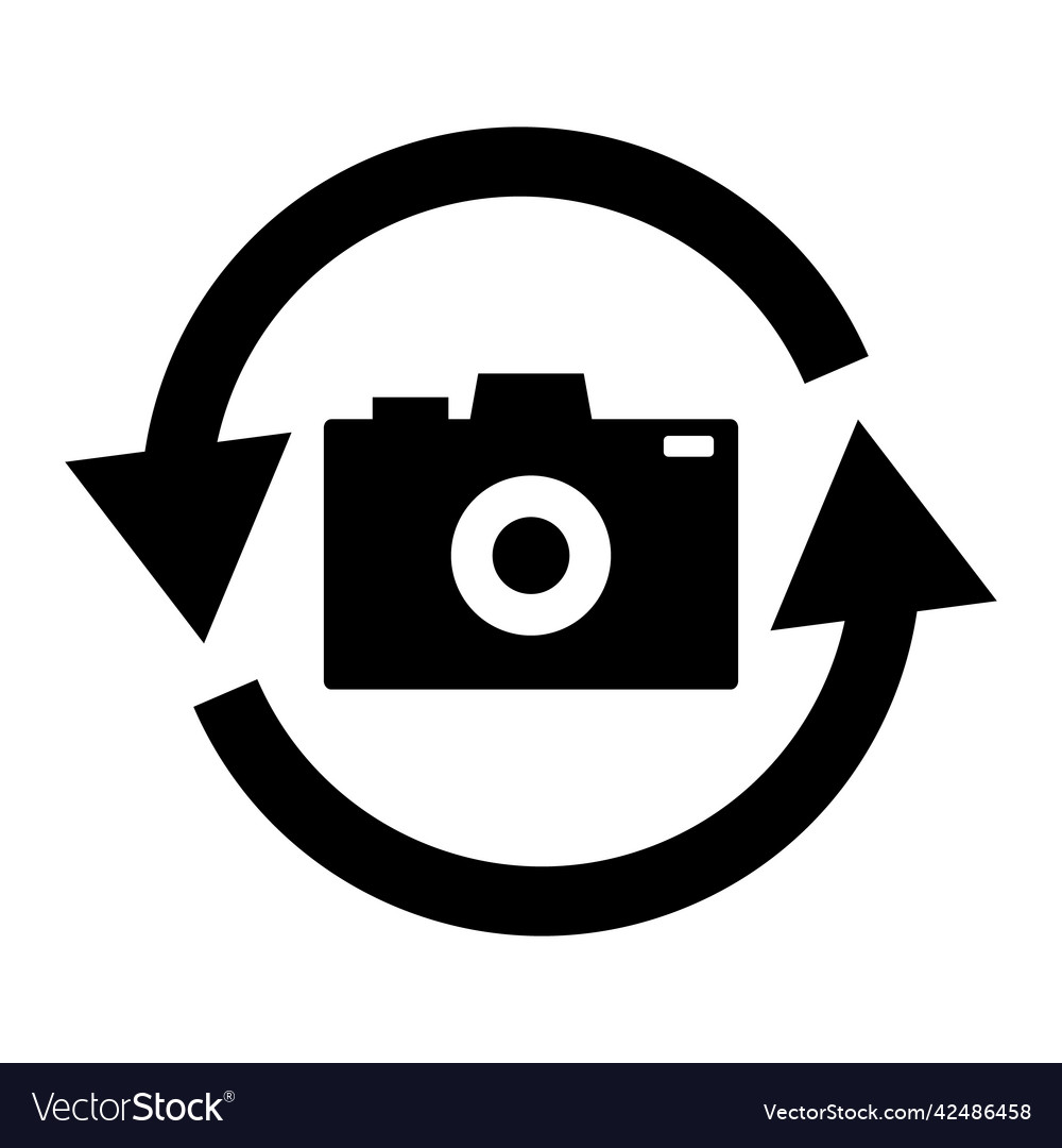 Rotating arrow and camera icon
